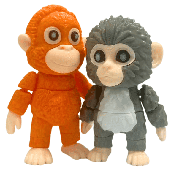 Punch the Monkey Action Figures, 2PCS Punch Monkey, 3D printed Cuddly Orangutan Figures Toys, Ideal Easter Gifts for Fans