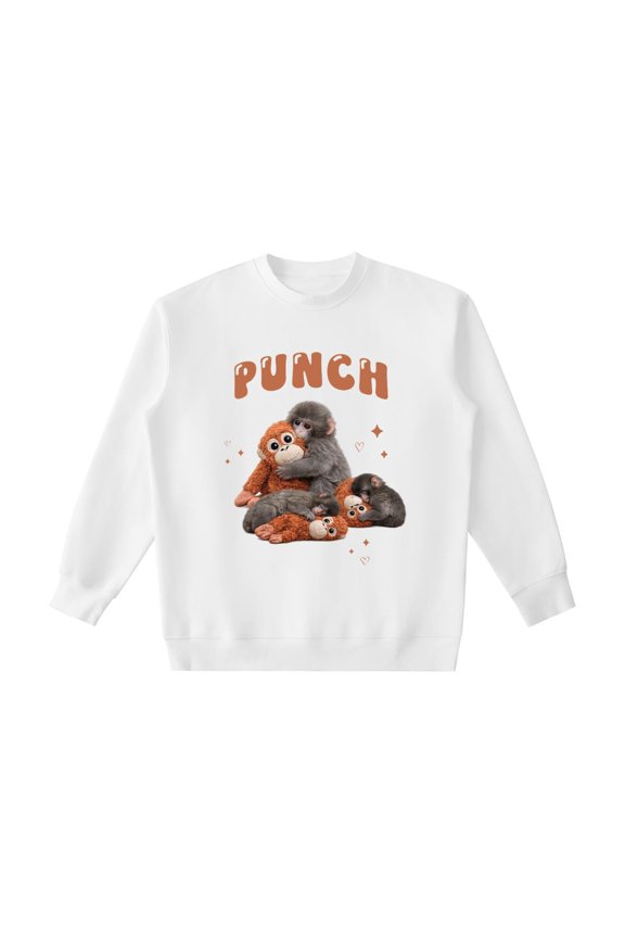Punch the Monkey Sweatshirt – Japanese Macaque Plush Toy Crewneck – Viral Meme Brown Month Sweatshirt