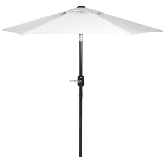Punchau 6 Ft Outdoor Patio Umbrella, Easy Open/Close Crank and Push Button Tilt Adjustment - White Market Umbrellas