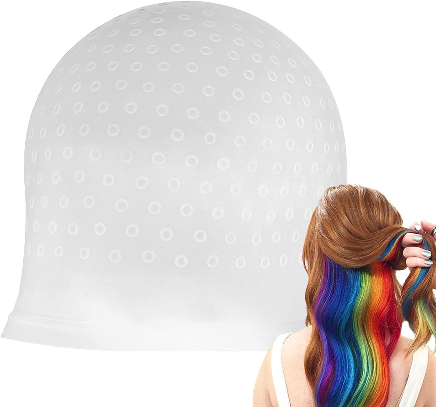 Punched Hole Silicone Highlight Hair Cap Professional Reusable
