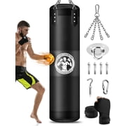Punching Bag for Adults, 4FT PU Heavy Boxing Bags with Chain Ceiling Hook | Boxing Bag for Kickboxing Muay Thai Karate Judo Taekwondo Gym , Unfilled