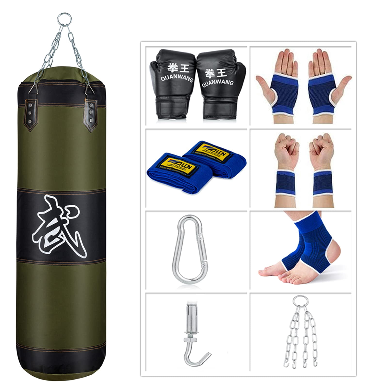Punching Bag For Man Women  Indoor/garden Boxing Unfilled Heavy Set With Gloves Chain Ceiling Hook Mma Kickboxing Muay Thai Karate