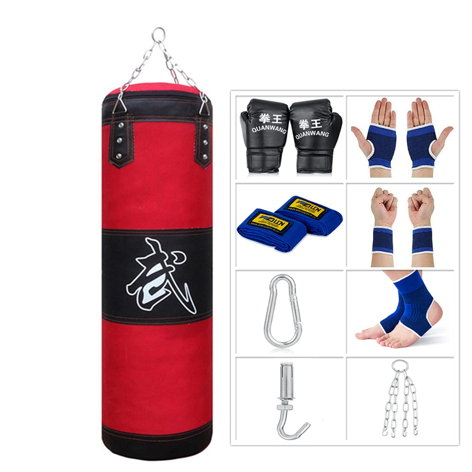 Punching Bag For Man Women  Indoor/garden Boxing Unfilled Heavy Set With Gloves Chain Ceiling Hook Mma Kickboxing Muay Thai Karate