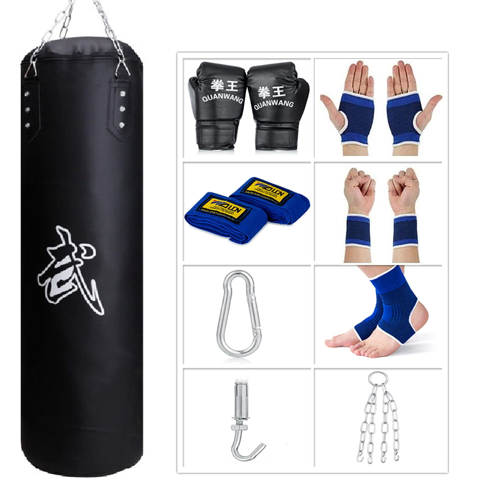 Punching Bag For Man Women  Indoor/garden Boxing Unfilled Heavy Set With Gloves Chain Ceiling Hook Mma Kickboxing Muay Thai Karate
