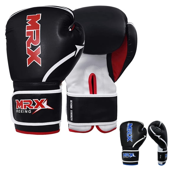 Punching Bag Gloves, Heavy Duty Long Strap, Martial Arts Mitts Suitable for Men Women, Kara Cage Fighting, Combat Sports Training, Muay Thai, Punching Bag and Kickboxing Black Red 12oz