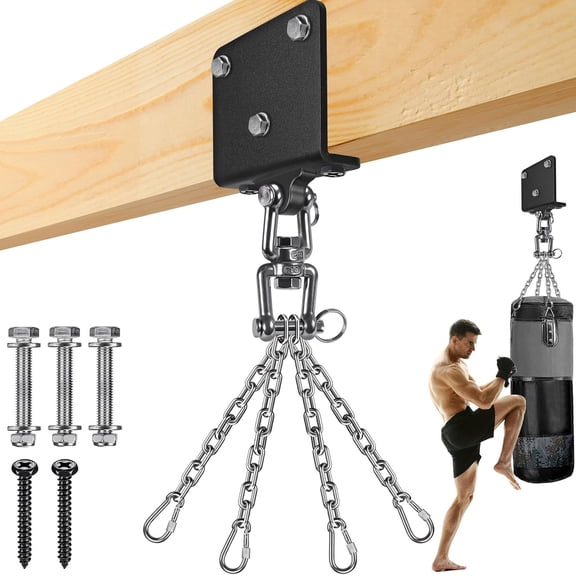 Punching Bag Hanger for Heavy Bag Beam Mount Hardware 360? Rotation Boxing Bag Ceiling Mount I-Beam Heavy Bag Hanger Beam Mount Hooks for Heavy Punching Bags