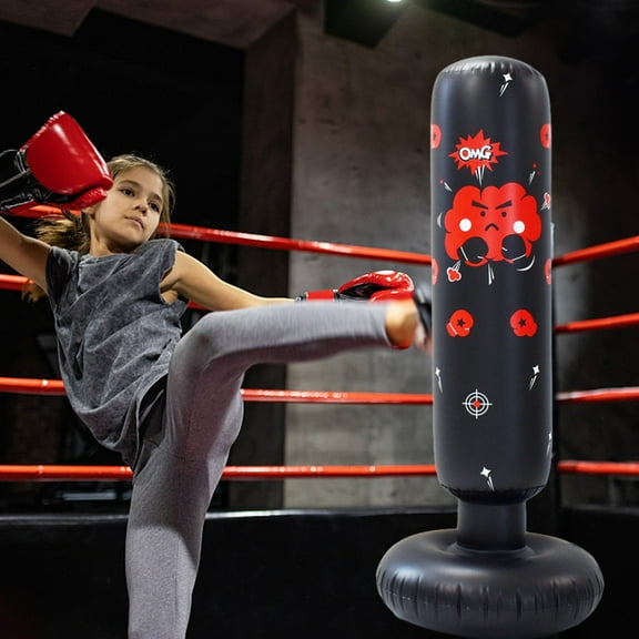 Punching Bag for Kids, 47.2 Inch Inflatable Kids Punching Bag for Kids 3-12, Boxing Equipment, Christmas, Birthday Gifts, Punching Bag Practice Karate, Taekwondo Lover Gift
