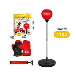 Costway Kids Punching Bag W/adjustable Stand Boxing Gloves Boxing Set, Red  : Target
