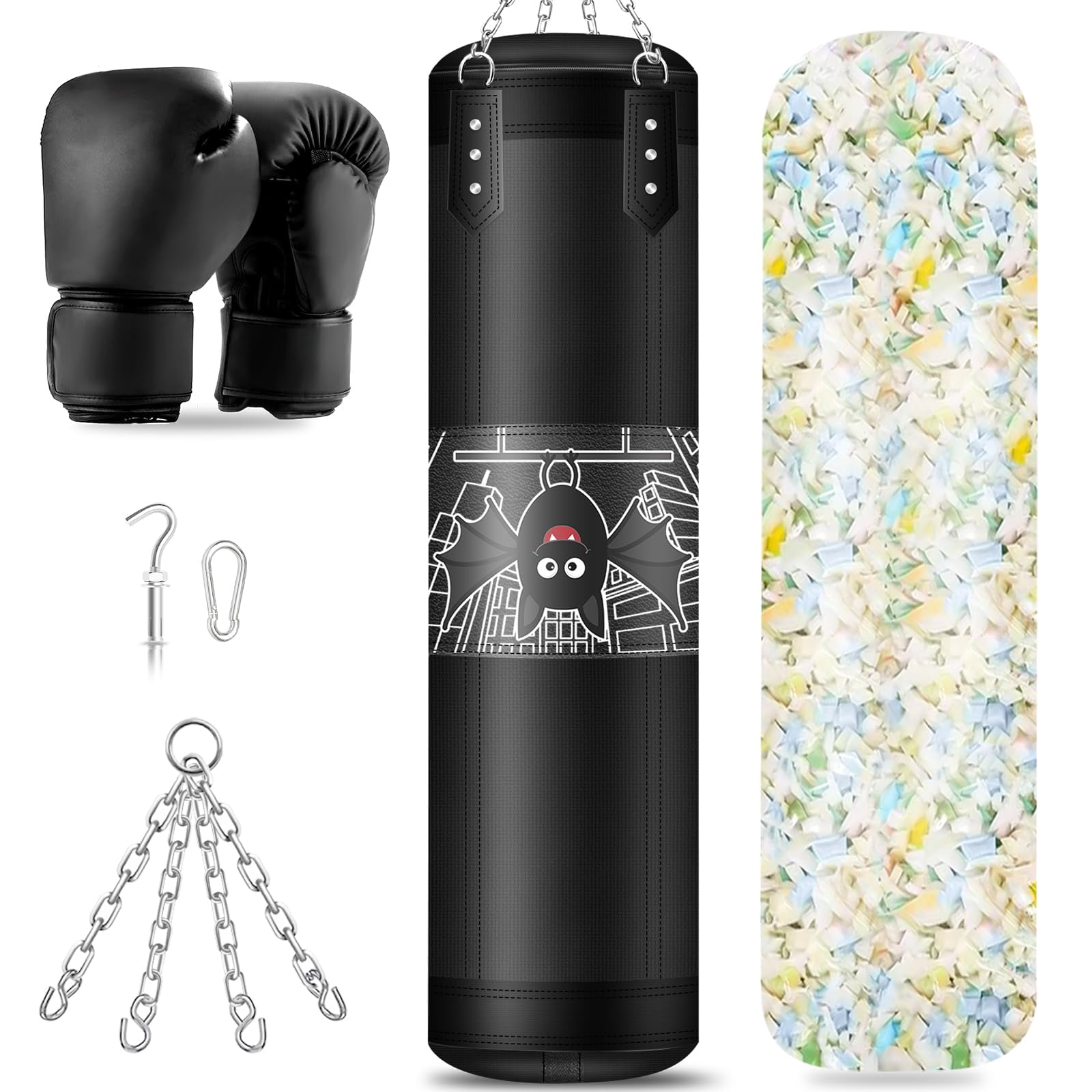 Punching Bag Set  2.75ft Filled Heavy Kickboxing With 2kg Sponge & 6oz Gloves Hanging Boxing For Mma Muay Thai Karate Martial Art Home Gym