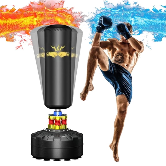 Punching Bag with Stand Adult, Freestanding Punching Bag 70''-205lbs Heavy Bag with Stand, Kickboxing Bag for Adult Youth Kids Heavy Punching Bag for Home Office Gym(No Gloves)
