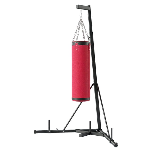 Punching Bag Stand for Adults, Freestanding Boxing Bag with Sandbag, Adjustable 72.8-90.9", Heavy Duty Steel Frame, Red