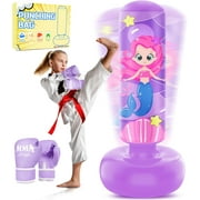 Punching Bag for Kids,160cm Inflatable Kids Punching Bag Free Standing Sports Boxing Bag Toys for Girls Boys Kids, Christmas Birthday Gift