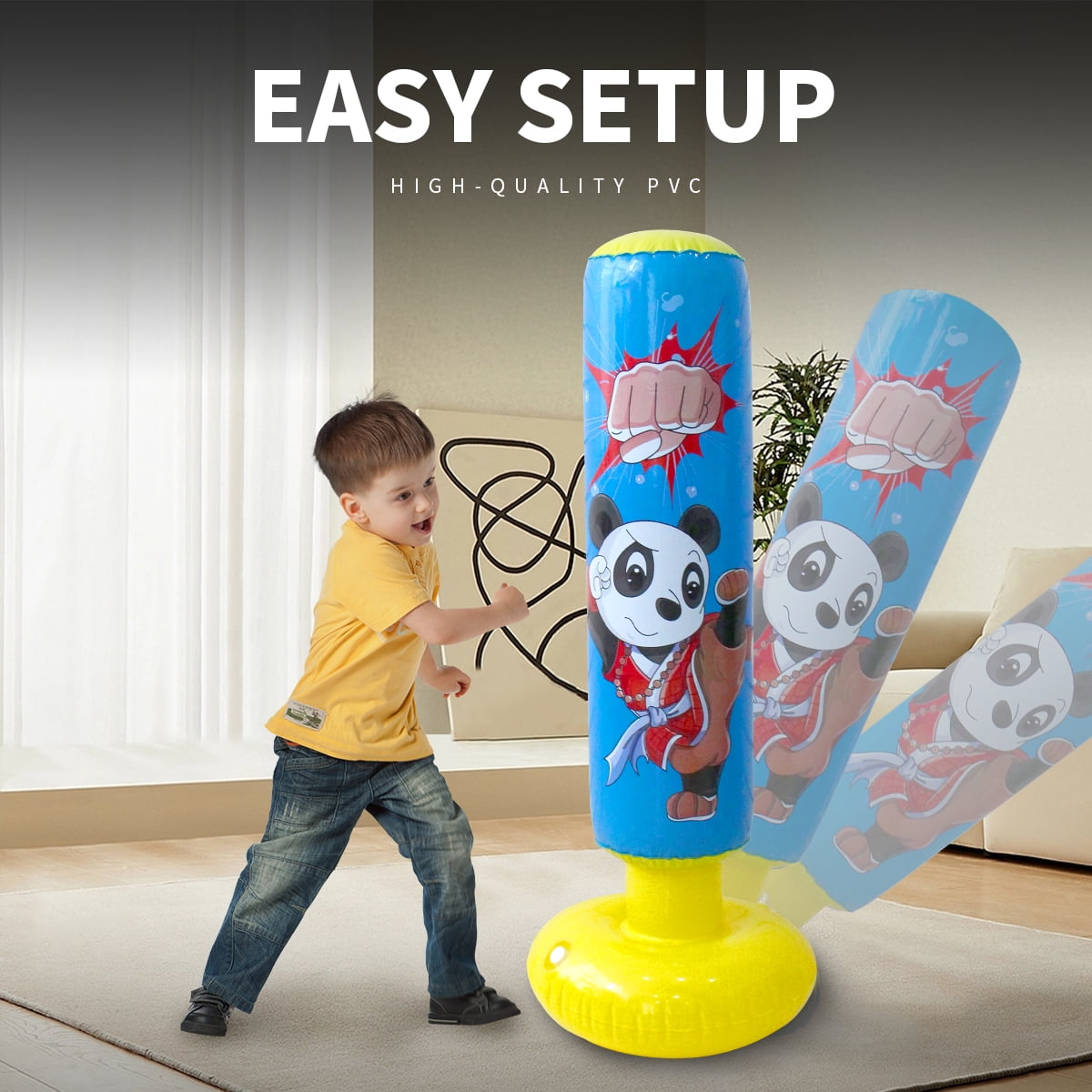 Punching Bag for Kids, Inflatable 47 inch Kung Fu Panda Kickboxing ...