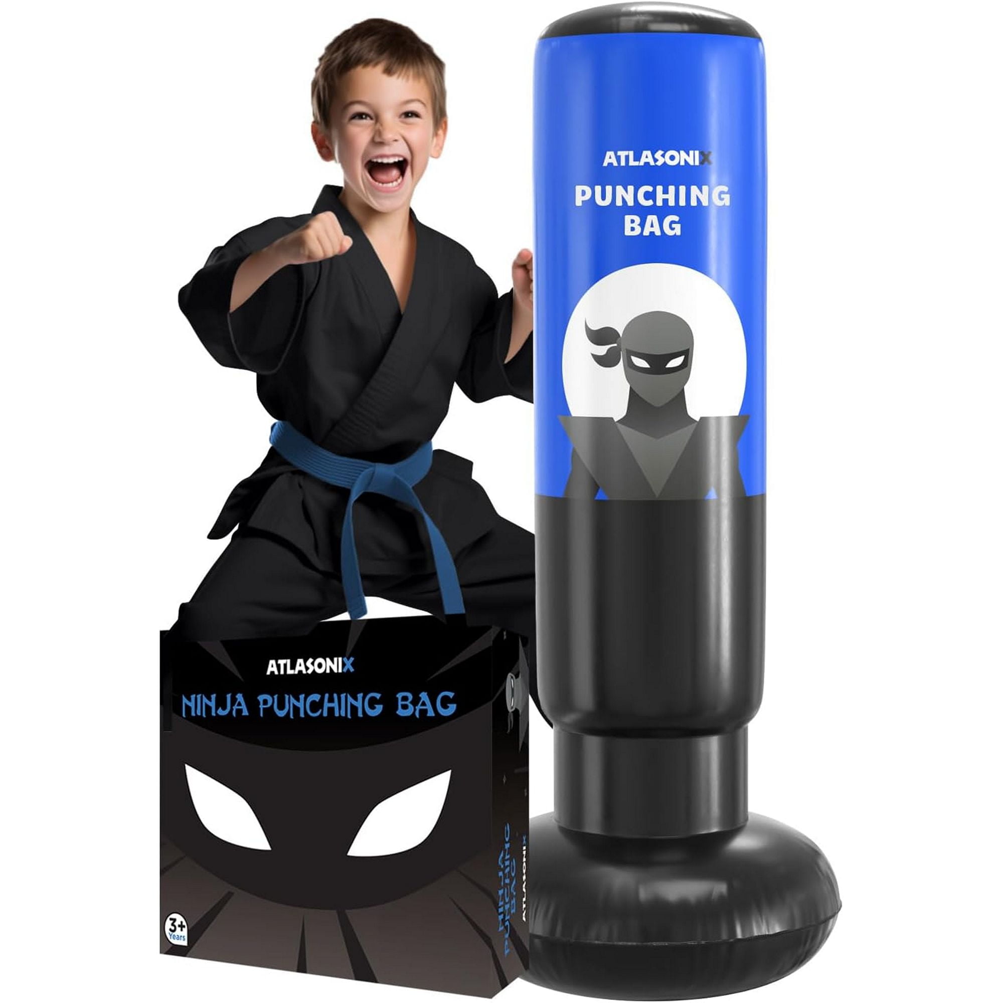 Atlasonix Punching Bag for Kids, Inflatable Karate Toy for
