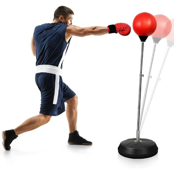 Punching Bag with Stand - Freestanding Reflex Boxing Punch Bag, Height Adjustable Speed Punching Ball for Adults Kids, Boxing Equipment for Home Gym