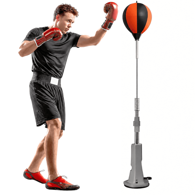 ASKMEET Punching Bag with Stand, Height Adjustable Reflex Ball Set for ...