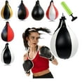 thumbnail image 1 of Punching Ball under $5! Yannianjz Pear Shape Boxing Speed Ball, Swivel Punching Bag with Hanging Hook for Training & Fitness, Improve Reflexes & Hand-Eye Coordination, Includes Pump & Inflator, 1 of 9