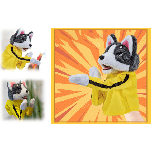 Punching Dog Hand Puppet Performance Prop, Interactive Storytelling Puppet for Imagination Activities, Safe Plush Dog Puppet for Play