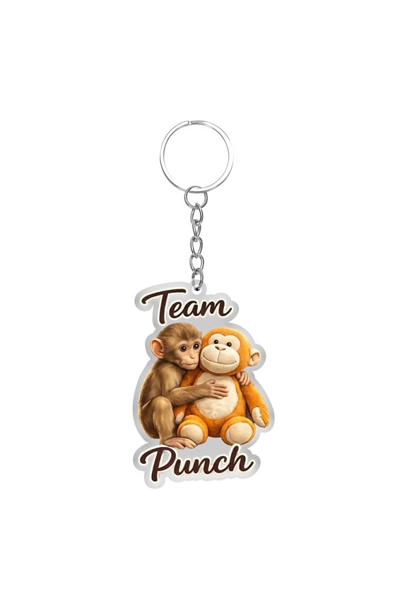 Punching Monkey Acrylic Keychain - Cute 2D Retro Cartoon Monkey Charm - Aesthetic Backpack Accessory for Teens & Adults - Fun Prankster Graphic Key Ring - Unique Gift for Monkey Lovers & Pet Fans