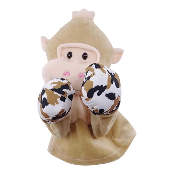Punching Puppet,Brown Monkey Hand Puppet - Boxing Puppets,Kung Fu Animal Toy Husky Gloves with Sounds,Boxing Puppet for All