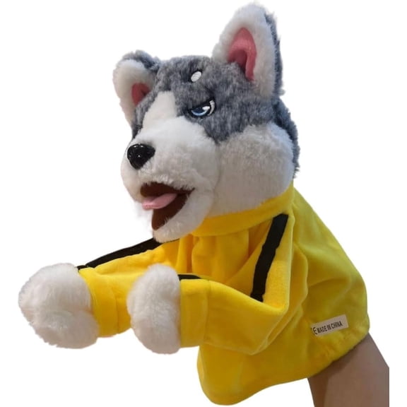 Punching Puppet Toy, Siberian Husky Boxing Hand Puppet, Funny Squeeze Hand Puppet Toy for Kids and Adults, Interactive Punch Puppet for Parties, Gifts and Family Play