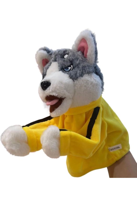 Punching Puppet Toy, Siberian Husky Boxing Hand Puppet, Funny Squeeze Hand Puppet Toy for Kids and Adults, Interactive Punch Puppet for Parties, Gifts and Family Play