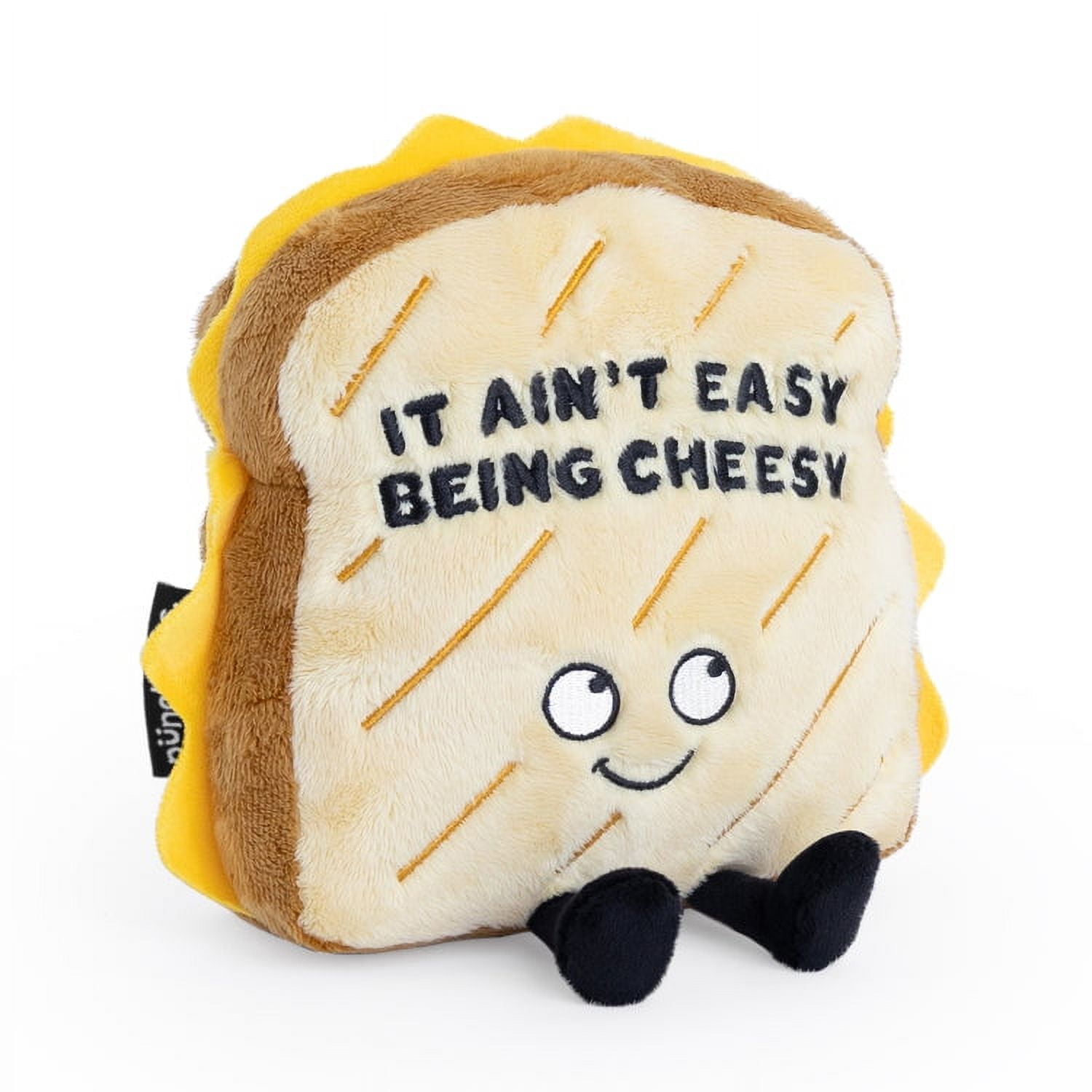 Punchkins - "It Ain't Easy Being Cheesy" Plushie - Funny Pun White Elephant Novelty Adult Gag Gift