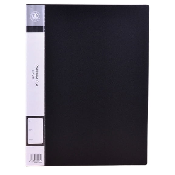 Punchless Binder Clamp, Plastic Double Strong Clip Clamp Binder Without Rings Sheet File Folder Protector for A4 Size Paper Office (Black) 9.25x12.09"