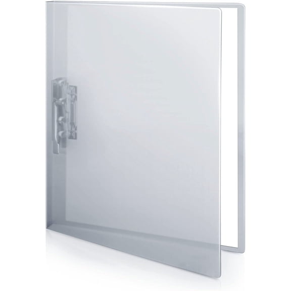 Punchless Clamp Binder (Dusky Gray), less Holds 100 Letter Size Pages, Documents, 8.5x11 Folder with Metal Clip for Home or Office, Transparent Acid-Free Poly