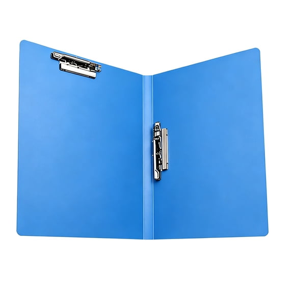 Punchless Clamp Binders,Plastic Binder with Double Clips,Paper Binders without Rings,Presentation Binder Cover,Ringless Binder with Metal Clip,Clips File Folder Report Cover for Letter Size,Blue