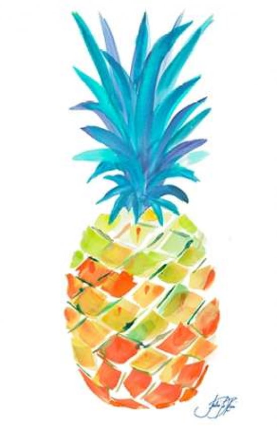 Punchy Pineapple II Canvas Art - Julie DeRice (12 x 18)