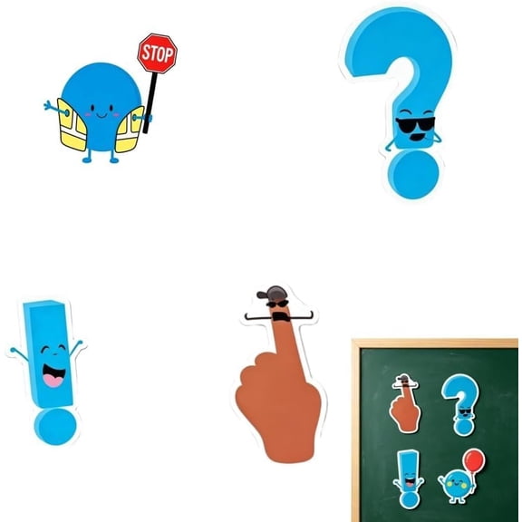 Punctuation Pals Magnetic Whiteboard Accents, 4-Piece Set