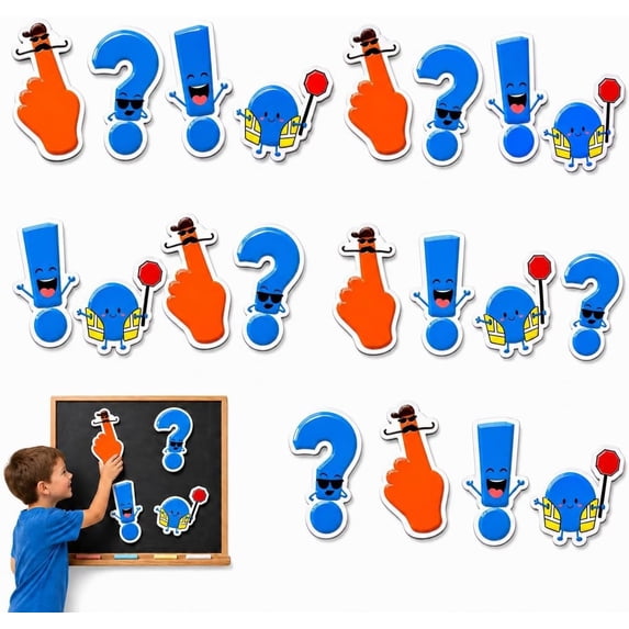 Punctuyation Punctuation Pals Magnets, 4-Piece Magnetic Marks for Classroom ...