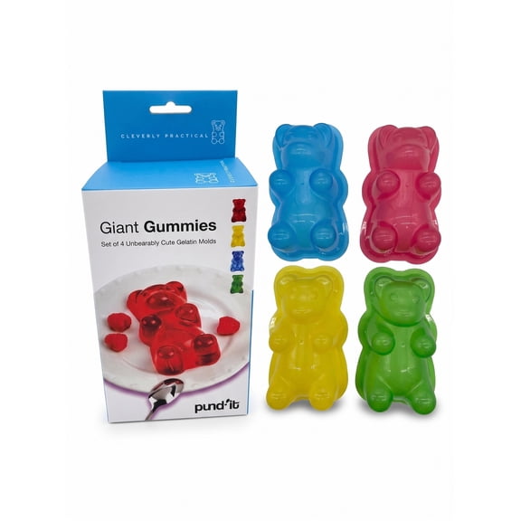 Pund'it Giant Gummy Bear Mold, Set of 4 Big Gummy Bear Makers