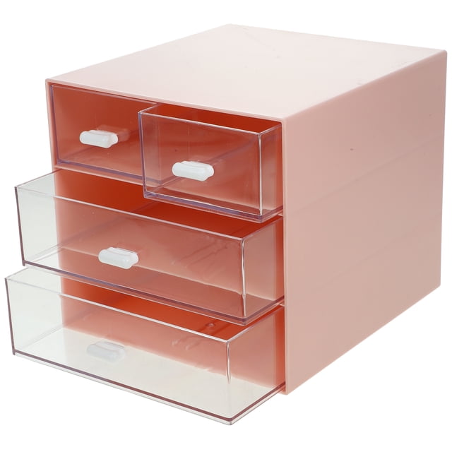 WRISTBIQUE Desktop Organizer Pink 1Pcs 6.7x6.1x5.7in