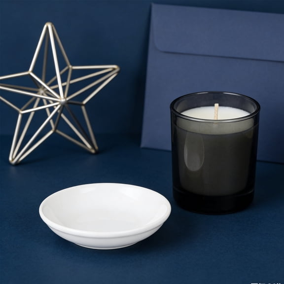 ELAYARD Stylish White Ceramic Dish for Wax Melt and Essential Oils 6Pcs