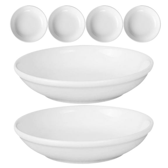 Pungan 6pcs Replacement Oil Warmer Dish Ceramic Dish Wax Melt Candle Warmer Bowl Plate Lid Tray,3.94"X3.94"X0.87"