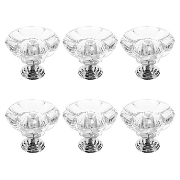 Pungan Cabinet Knob 6Pcs Clear Crystal Drawer Knobs Acrylic Diamond Shaped Cabinet Handles,1.1"X1.1"X0.91"