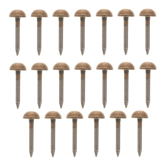 Pungan Copper Nail 20pcs Upholstery Tacks Large Decorative Brass Nails for Antique Furniture,0.87"X0.39"X0.2"