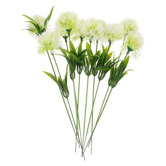 WRISTBIQUE 10Pcs Lifelike White Artificial Dandelions Decoration for Home Party Wedding Decor Plastic