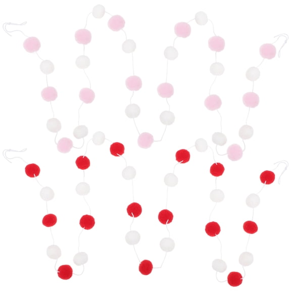 Pungan Felt Balls Valentines Day Pom Pom Garland Party Decor Nursery Wall Tree Childs Room(78.74"X0.98"X0.98")