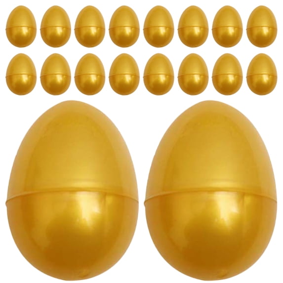 Pungan Golden Plastic Egg 24pcs Golden Plastic Easter Eggs for Basket Fillers & Egg Hunt,2.36"X1.57"X1.57"