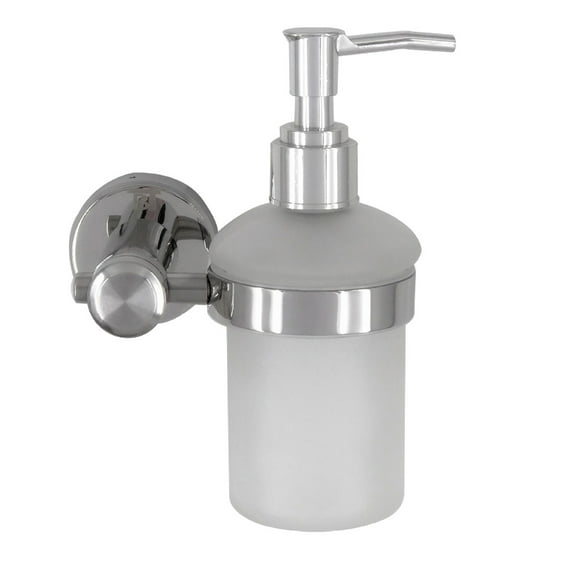 WRISTBIQUE Liquid Hand Soap Dispenser Wall Mount Silver Acrylic 1Set