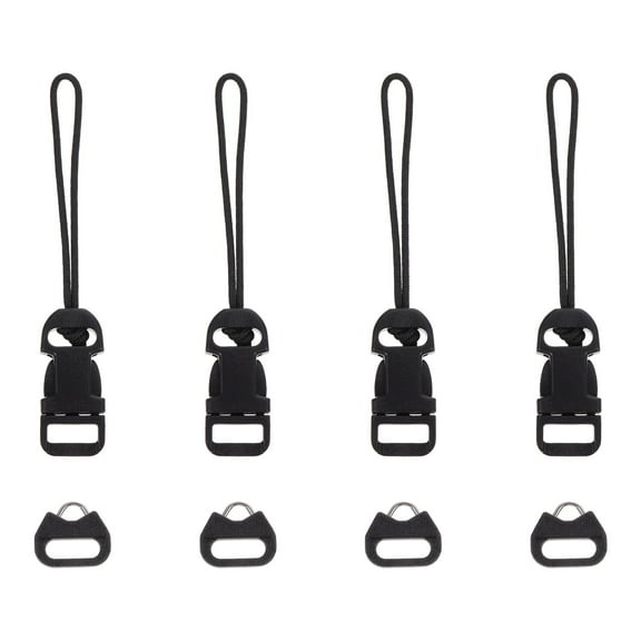 WRISTBIQUE Triangular Camera Strap Buckles Black 8 Pcs