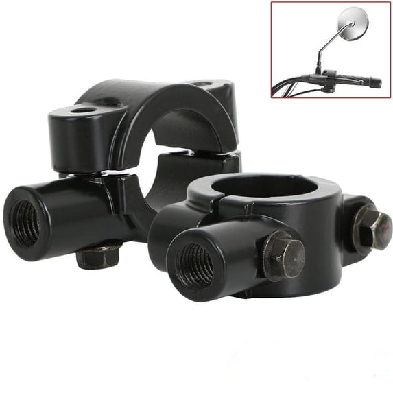Pungan Motorcycle 10mm Handlebar Mirror Mount - 2pcs Clamp Adaptor (Black),2.17"X0.98"X0.59"