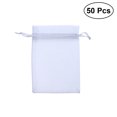 thumbnail image 1 of Pungan Organza Pouch 50 Drawstring Organza Gift Bags Jewellery and Candies for Wedding Shower Favors Mesh Gift Bag ( gray )(4.72"X3.54"X0.04"), 1 of 8