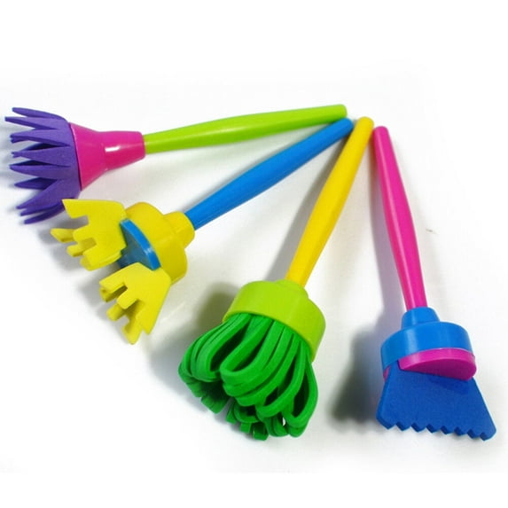 WRISTBIQUE Sponge Brush Flower Stamp 4Pcs 4.13In L*1.57In W*1.57In H