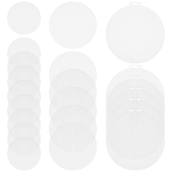 WRISTBIQUE Plastic Canvas Circles Plastic Canvas Sheets Wear Resistant 30Pcs