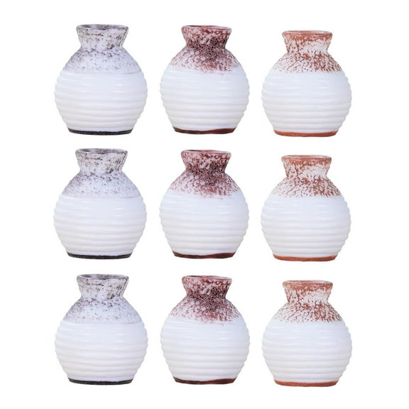 Pungan Resin Vase Model 9 Resin Flower Vases Miniature Landscape Fairy Scene Pots,1.18"X0.98"X0.98"