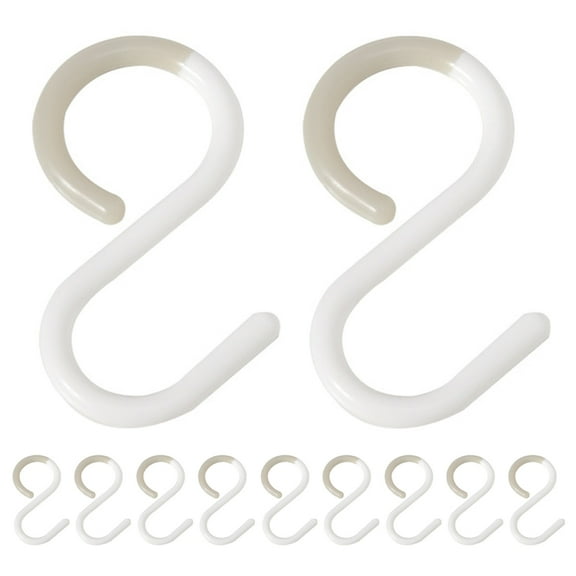 WRISTBIQUE Plastic Bathroom Hooks White PP 12Pcs For Organizing